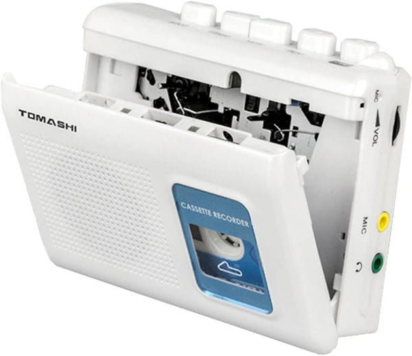 Portable Cassette Player Tape Recorder with Built-in Speaker, Microphone, Headphone Jack