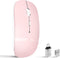 Wireless Mouse for Laptop, Bluetooth Mouse for MacBook Pro/Air/iPad/Chromebook, Rechargeable Dual Mode, Pink