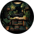 Books Cat House Plants Bookworm PopSockets Standard PopGrip, Book Lover Library Design