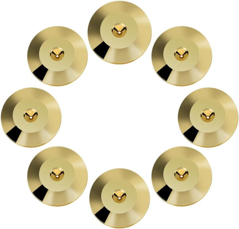 Speaker Base Pad, 8 Pcs Gold Universal Copper Speaker Spikes Isolation Stand Feet Cone Base Mats Floor Disc