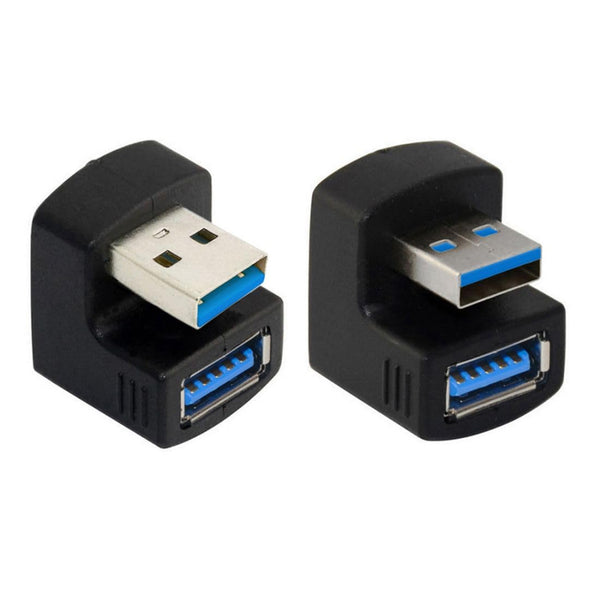 chenyang USB 3.0 Extender Adapter 2 Pack, 180 Degree Angled Male to Female Data Transfer Charging Adapter