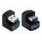 chenyang USB 3.0 Extender Adapter 2 Pack, 180 Degree Angled Male to Female Data Transfer Charging Adapter