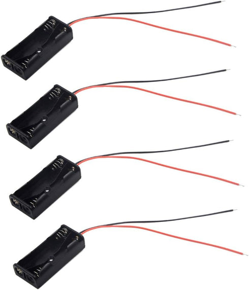 LampVPath (Pack of 4 AAA Battery Holder, 2 X 1.5V AAA Battery Holder