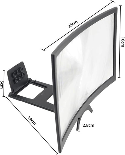WOONEKY Phone Screen Magnifier - Curved Stand Holder
