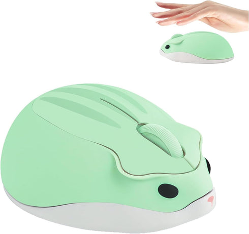 Wireless Mouse Cute Hamster Shape, Silent Click Portable Mobile Optical 1200DPI USB for PC Laptop