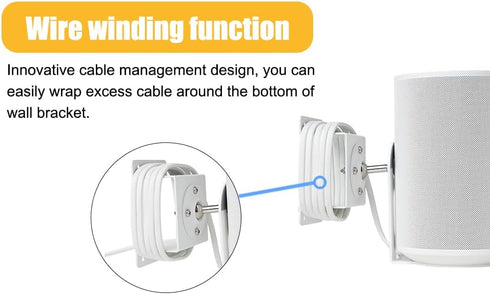 Shinar Metal Wall Mount for Sonos Era 100, Swivels 360° and Tilts -70°/+70°, Max Weight 12 kg (White)