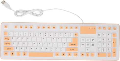 GOWENIC Foldable Silicone Keyboard, 106 Keys Roll Up USB Wired Waterproof Keyboard for PC Laptop Notebook, Full Size