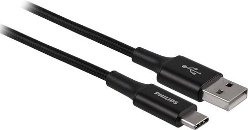 Philips Wall Charger Charging Kit, 2 Port, 12W, USB-A to USB-C, 6ft Braided for iPhone 12/11/Pro/Max/XS/XR/X/8, iPad