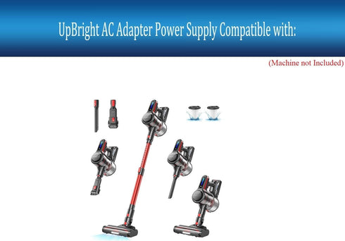 UpBright 26.5V AC/DC Adapter Compatible with Orfeld Model A16 22.2V 48.84Wh Li-ion Battery 6INR18650-2200mAh 26Kpa 6 in 1 Lightweight Cordless Stick Vacuum Cleaner 500mA Power Supply Cord Charger PSU