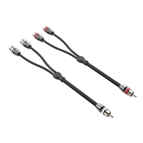 1ft RCA Y Adapter Splitter Connector Cable, 2 Female to 1 Male Nickel Plated (2 Pack)