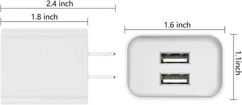 SUPWISER Wall Charger, USB Adapter, 3 Pack 10W Dual Port Quick Charger Plug for iPad iPhone Samsung