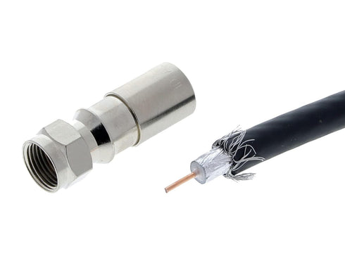 IDEAL Electrical 92-651 RTQ XR RG-6 Compression F-Connector, Card of 10, Silver