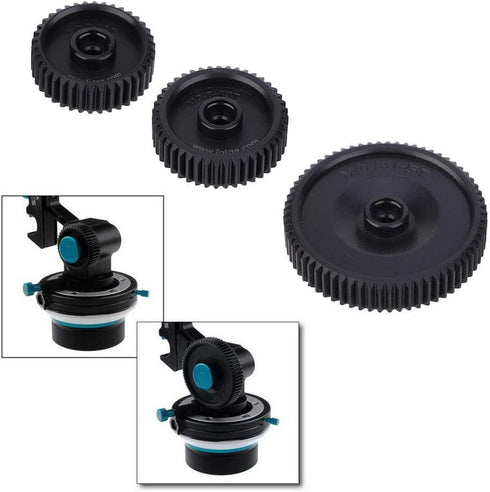 3PCS Follow Focus Gear, M0.8-38T Gear + M0.8-43T Gear + M0.8-65T Gear, Follow Focus Focusing Gear Kit for DP3000
