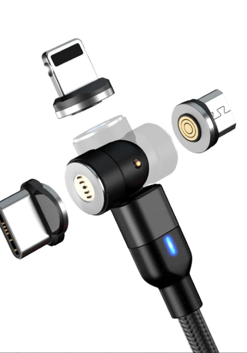 RISEMOSE Magnetic Charging Cable, NetDot 6 Pack (3ft) Max 18W Fast Charging for Micro USB, USB-C/i-Product (Black)