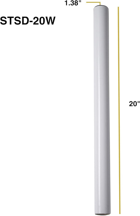 Sound Town 2-Pack 20” Subwoofer Mounting Poles, Compatible with 35mm Mount, White (STSD-20W-PAIR)
