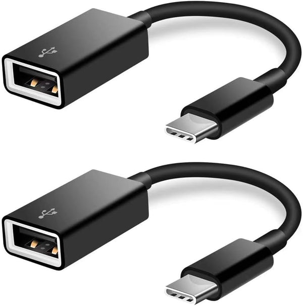 USB C to USB Adapter 2 Pack, USB Type C Male to USB A Female OTG Cable for iPhone 15 Pro Max, iPad, MacBook