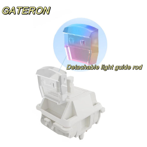 Gateron Smoothie Keyboard Switches, Creamy 5-Pin Switches, Factory Pre-lubed, 40gf White Switches for MX Mechanical