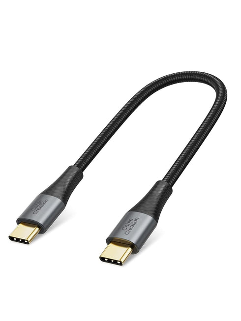 CableCreation 0.8FT Short USB C to USB C Cable 60W, Double-Braided, Compatible with iPhone 15, Galaxy S23, MacBook.