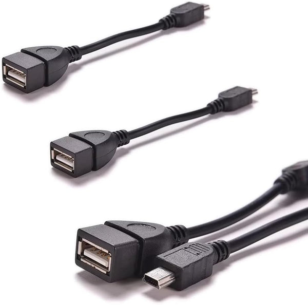 ThtRht 3 Pack Mini USB OTG Cable Mini USB Male to USB 2.0
