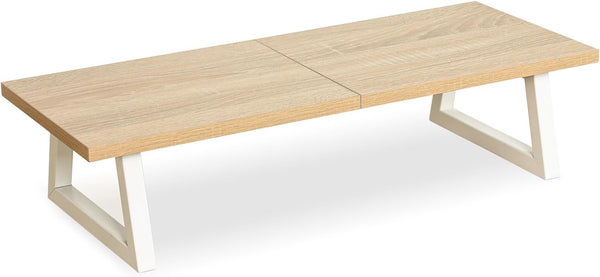 TEAMIX 24 inch Monitor Stand Riser, Wood & Steel Desktop Organizer for Laptop, PC, Printer, Office Supplies