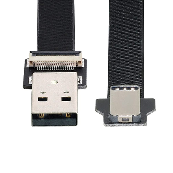 xiwai 2.0M USB 2.0 Type-A Male to USB-C Type-C Male Data Flat Slim FPC Cable for FPV, Disk & Phone