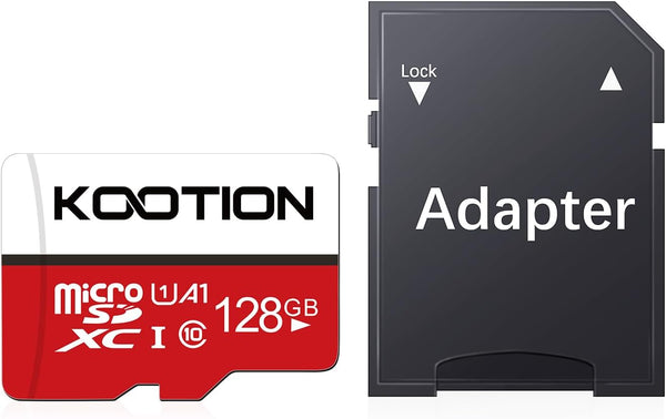 KOOTION 128GB MicroSDXC Memory Card - Class 10 High-Speed TF Flash Memory Card with Adapter.