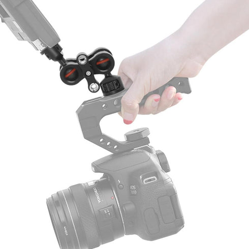AFEFT 1/4" 360 Articulating Magic Arm with Double Ball Heads, Screw Mount with Non-Slip Rubber Rings, Swivel Monitor