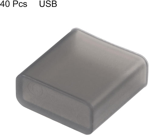 uxcell 40pcs USB Male Port Silicone Protectors, Anti Dust Cap Cover, Black