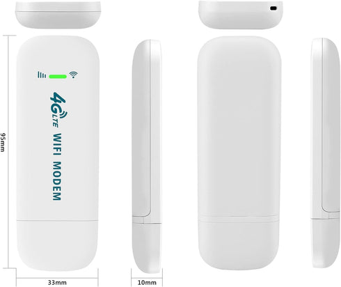 VSVABEFV 150Mbps 4G Portable Sim Hotspot WiFi Dongle Unlocked Mobile Wireless Network Hotspot Device LTE Modem Router