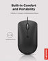 Lenovo 400 USB-C Compact Wired Mouse - Portable Black Design for Notebooks & Monitors