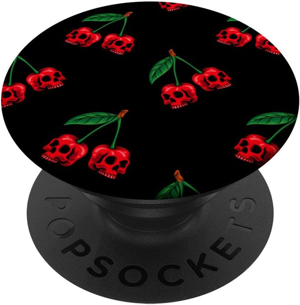 Cute Cherry Skull Pattern PopSockets Standard PopGrip with Scary Red Skulls