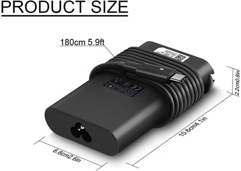 New 65W 45W USB-C Charger for Dell Latitude 5320 Laptop, 20V 2.25A 3.25A Power Supply Adapter Cord