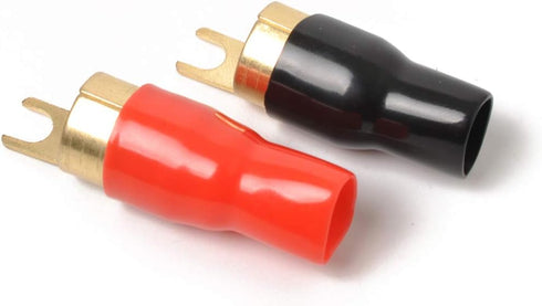 2 Pairs Connectors Adapters Crimp Barrier Spades Copper Gold Plated 0 Gauge Spade Terminal