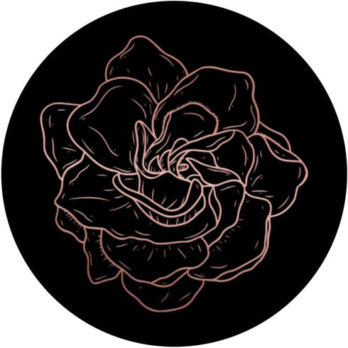 Simple Cute Black Rose Gold Flower Minimalist Aesthetic PopSockets Swappable PopGrip