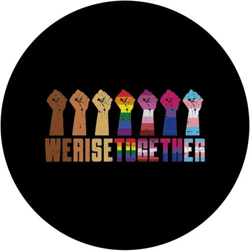 We Rise Together Black LGBT Raised Fist - Pride Equality Gift PopSockets Swappable PopGrip