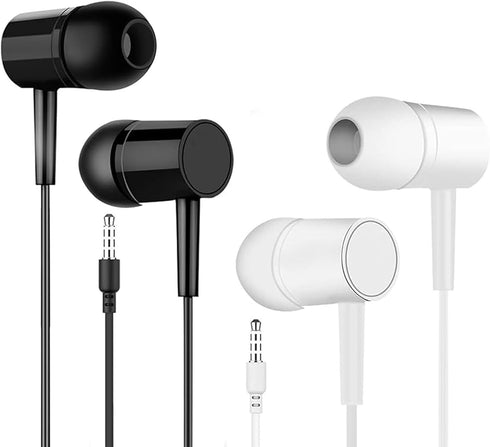 Mezqai 2 Packs- Wired Earbuds with Mic, in Ear Headphones, 3.5mm Wired Jack
