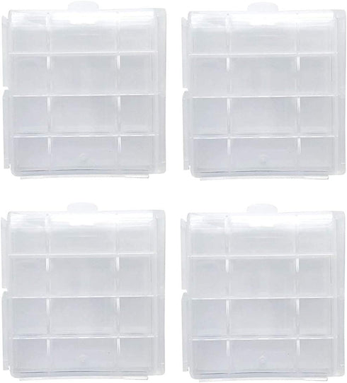 Battery Case for AA/AAA Batteries: Compact Portable Organizer Storage Case, Clear Protective Plastic for Home/Travel (4