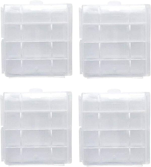 Battery Case for AA/AAA Batteries: Compact Portable Organizer Storage Case, Clear Protective Plastic for Home/Travel (4