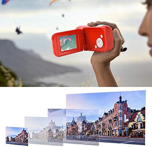 Kids Digital Video Camera, 1080P 16M, 16X Zoom DV Camcorder with 2Inch TFT LCD Screen for Photography (red)