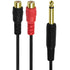 Qaoquda 6.35mm to 2 RCA Cable - Gold Plated 1/4 inch Mono TS Male to 2 Dual RCA Female Plug Y Splitter (8 Inch)