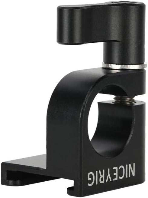 NICEYRIG 15mm Single Rod Clamp to Cold Shoe Adapter for DSLR Camera Rig Rail Block, Monitor Mount, LED Light,