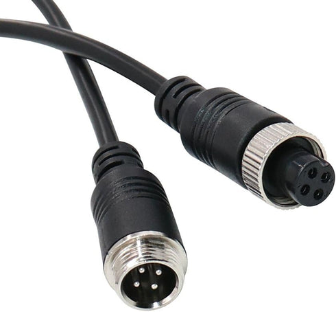 Car Video Extension Cable, 4Pin Aviation Video Extension and Power Cord, 15ft/5m