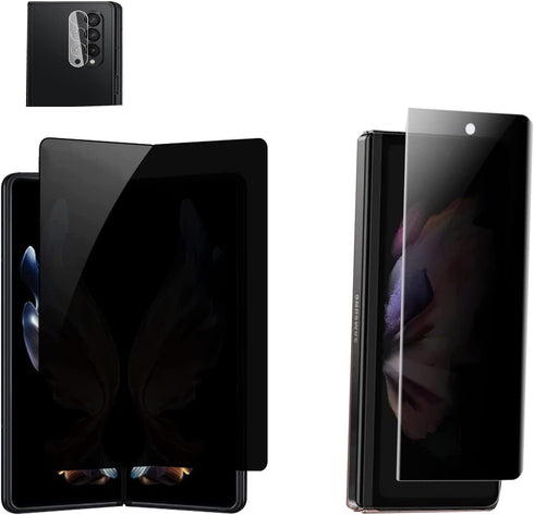 2+1 Pack Privacy Screen Protector for Samsung Galaxy Z Fold 4, Anti-peep Outside + Inside Soft Film + Clear Lens
