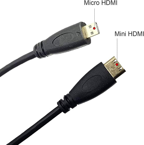 Seadream Micro HDMI Type D Male to Mini HDMI Type C Male Connector Adapter Cable (3.3Feet 1Pack)