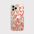 Blingy's Women Girls Lovely Red Hearts Style Transparent Soft TPU Protective Clear Case for iPhone 13 Pro Max (6.7