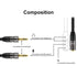 J&D Headphone Splitter 3.5mm Mic Audio Cable, 3.5mm Female to Dual 3.5mm Male Mic Splitter Cable for Cellphone,