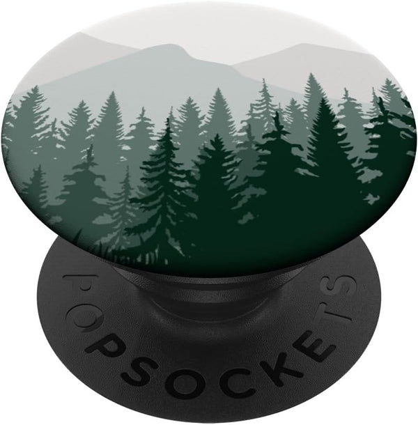 PopSockets Standard PopGrip Pine Tree Mountain Scene Forest Mountains Landscape Pattern