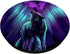Wolf Howling Silhouette Northern Lights Purple Blue PopSockets Grip and Stand for Phones and Tablets PopSockets Standard PopGrip