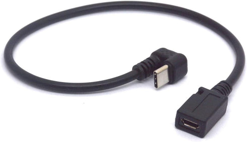U Shaped Type C to Micro USB Cable, 180 Degree Angle USB-C Male to Micro USB Female Adapter for Charge and Sync (25cm)