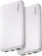 Miady 2-Pack Portable Charger, Slim 10000mAh Power Bank Travel Battery Pack 3 Outputs